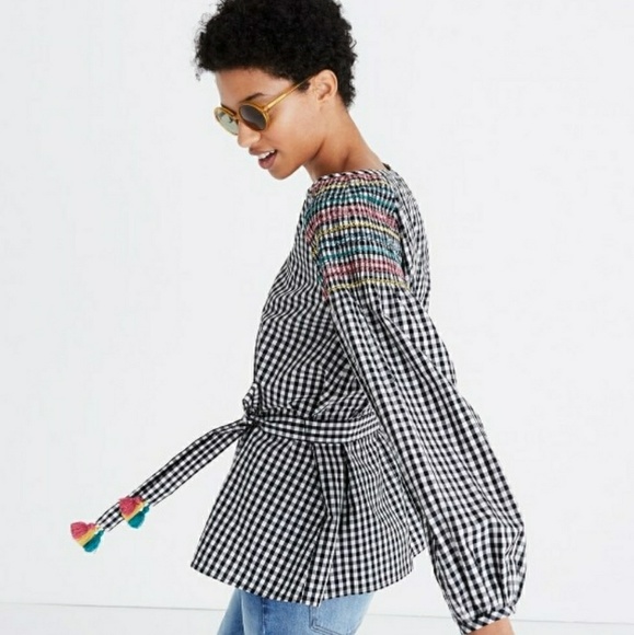 Maxwell smocked gingham top. - Picture 3 of 4